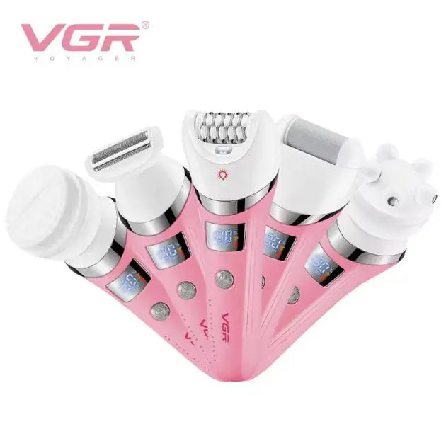 Многофункциональный аккумуляторный эпилятор с подсветкой VGR V-759 5в1 женская электробритва