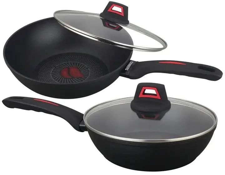 Антипригарная глубокая сковорода с крышкой WOK Benson 26см BN-835