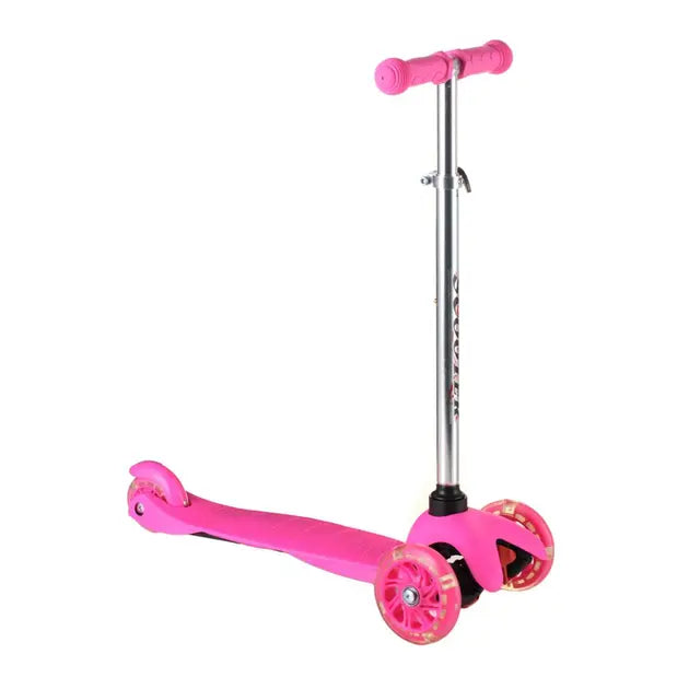 зеленый Трехколесный самокат с светящимися колесами