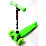 зеленый Трехколесный самокат с светящимися колесами
