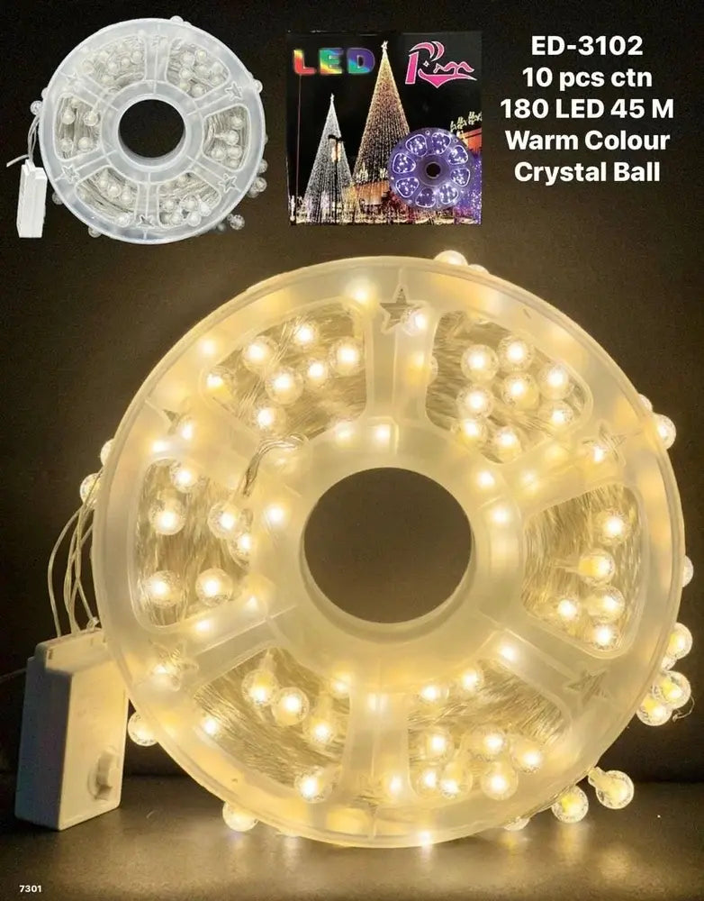 Гирлянда на катушке, от сети, Buble  50м, 8 режимов, теплый белый/ Светодиодная гирлянда на елку