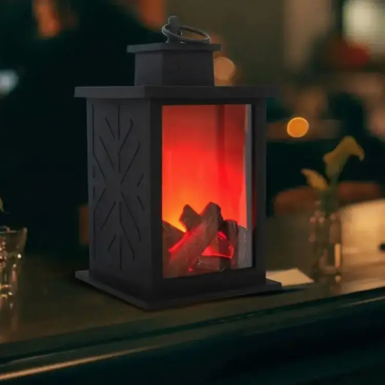 Декоративная лампа с эффектом пламени, размер 14×14×24,5 см