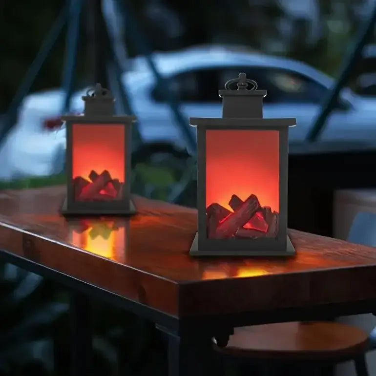 Декоративная лампа с эффектом пламени, размер 14×14×24,5 см