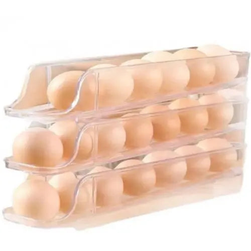 Компактный органайзер для яиц 3 ярусный автоматический Plastic shelving / Контейнер-лоток для яиц