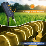 LED гирлянда с солнечной батареей 10 м (теплый белый свет)