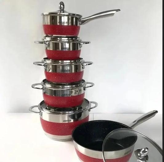 Набор посуды Benson из нержавеющей стали 12 предметов (BN-294)
