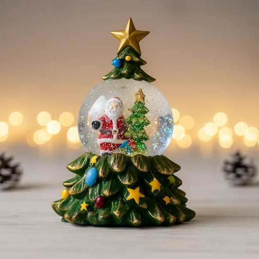Музыкальный снежный шар-ночник "Елка" 15*15*23см LED, 5 Мелодий (XHF-8001)