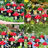 Декоративная гирлянда «Мухоморы» с солнечной батареей, 8 режимов свечения 6 шт