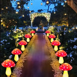 Декоративная гирлянда «Мухоморы» с солнечной батареей, 8 режимов свечения 6 шт