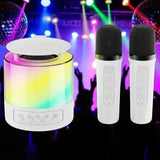 Портативная акустическая колонка K19 с Bluetooth и LED-подсветкой для караоке Белый