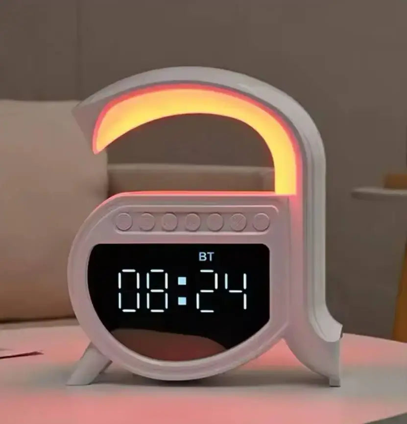 Стильное беспроводное зарядное устройство 15 Вт / Будильник / 4-в-1 Bluetooth-динамик