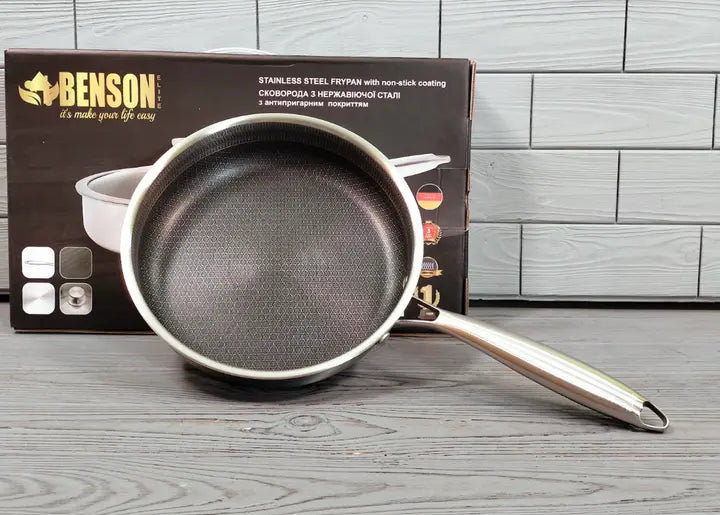 Cковорода глубокая Benson из нержавеющей стали 24см (BN-586)