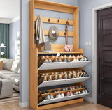 Вешалка с полкой для обуви STL-MD 75 / Полка для обуви в прихожую (Г24/Ш80/В220)