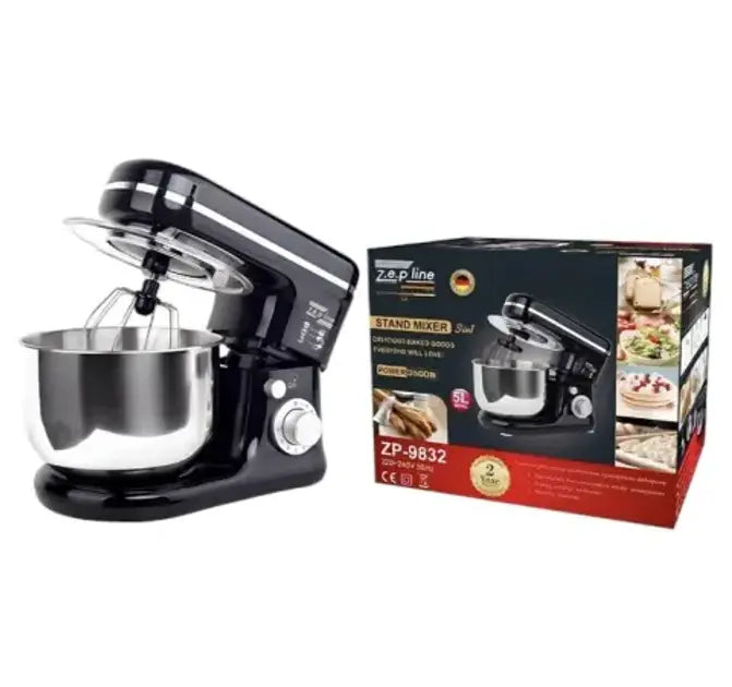 Тестомес Zepline ZP-9832 миксер с чашей 5л из нержавеющей стали 3500 Вт красный