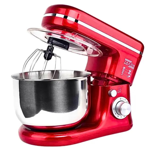 Тестомес Zepline ZP-9832 миксер с чашей 5л из нержавеющей стали 3500 Вт красный