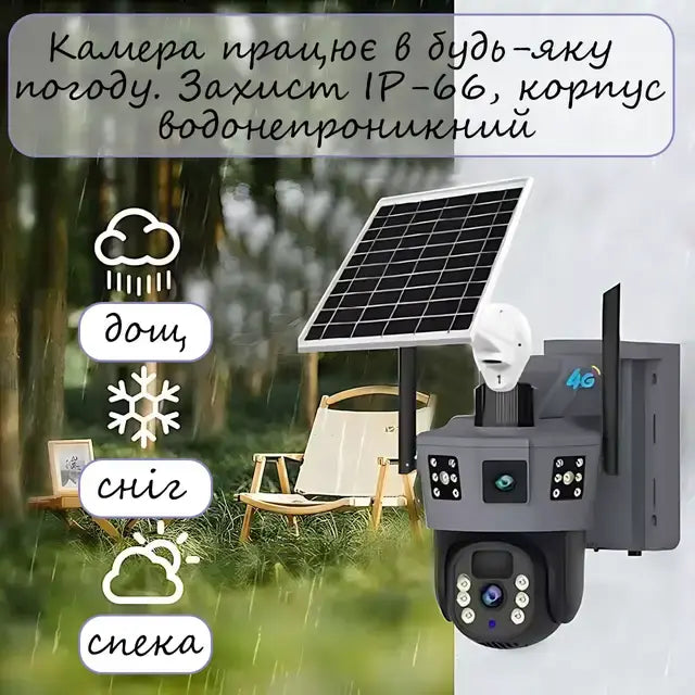 Камера на 3 линзы 4G / солнечная панель SD 35-4G