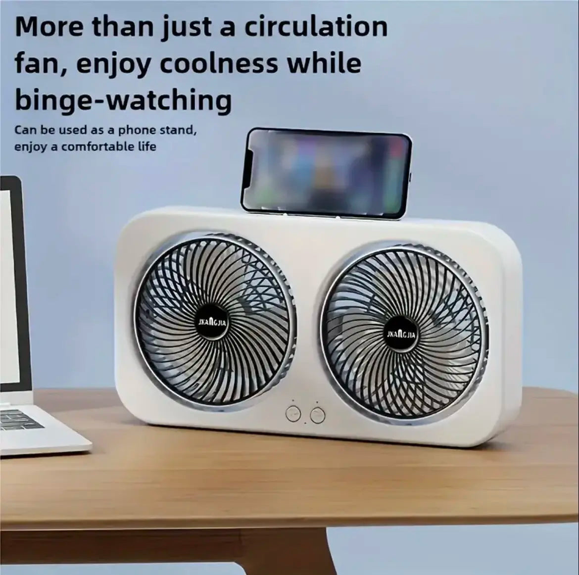 Компактный настольный вентилятор с двойным потоком воздуха и циркуляцией воздуха AND LY-879