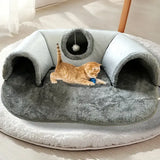 Игровой туннельный коврик Интерактивная игрушка игровой домик 2 в 1 Cat Bed