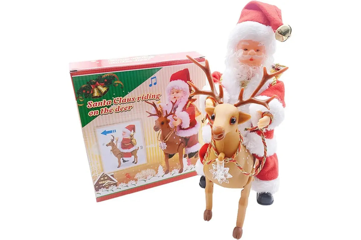 Игрушка Санта-Клаус верхом на олене /новогодняя игрушка