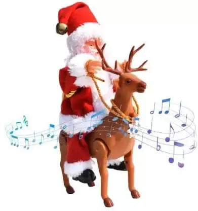 Игрушка Санта-Клаус верхом на олене /новогодняя игрушка