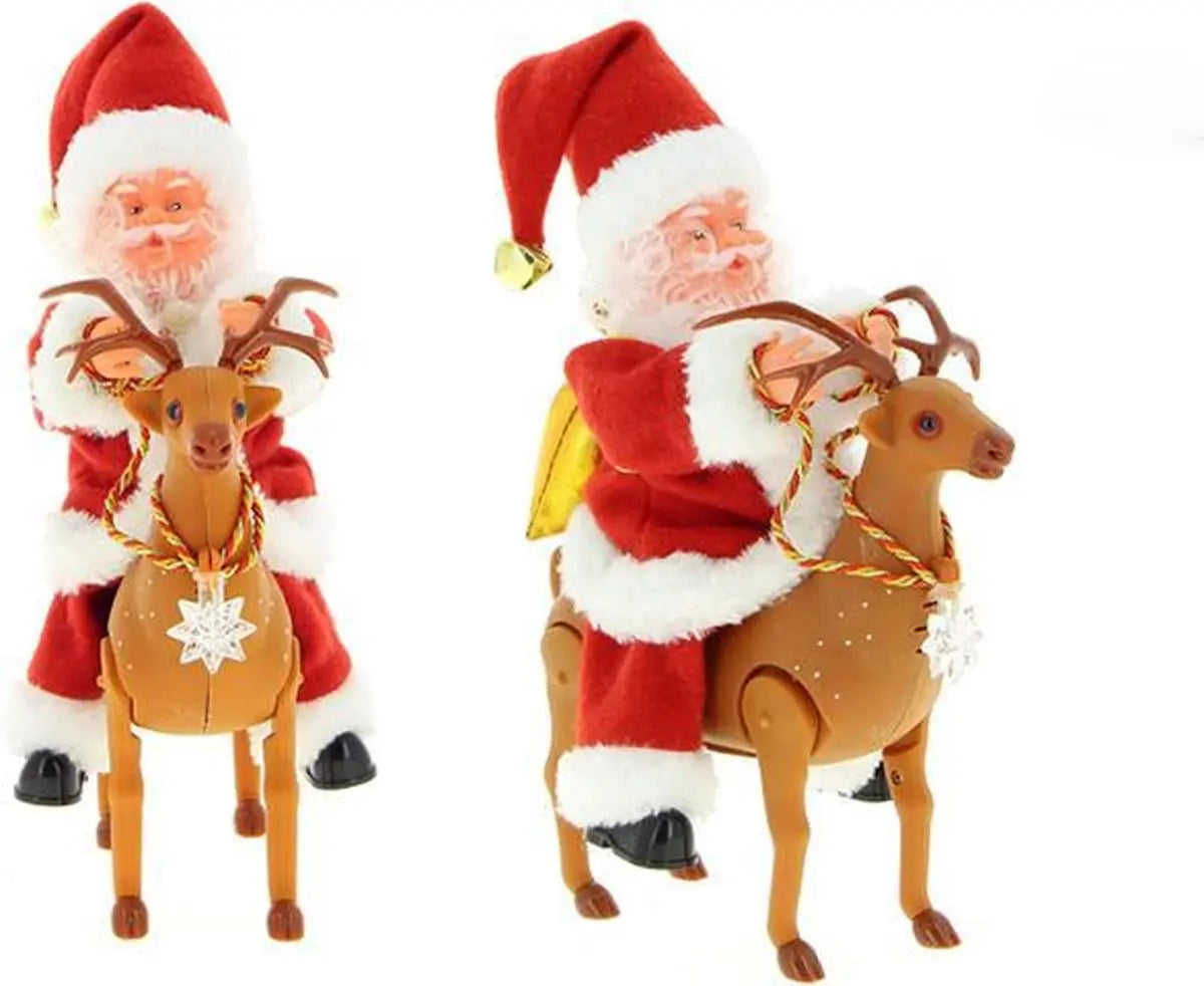 Игрушка Санта-Клаус верхом на олене /новогодняя игрушка