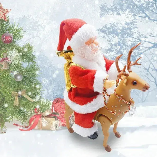 Игрушка Санта-Клаус верхом на олене /новогодняя игрушка