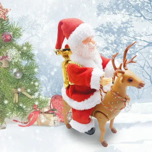 Игрушка Санта-Клаус верхом на олене /новогодняя игрушка