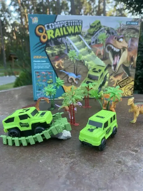 Гибкий автомобильный трек с динозаврами Dinosaur 192