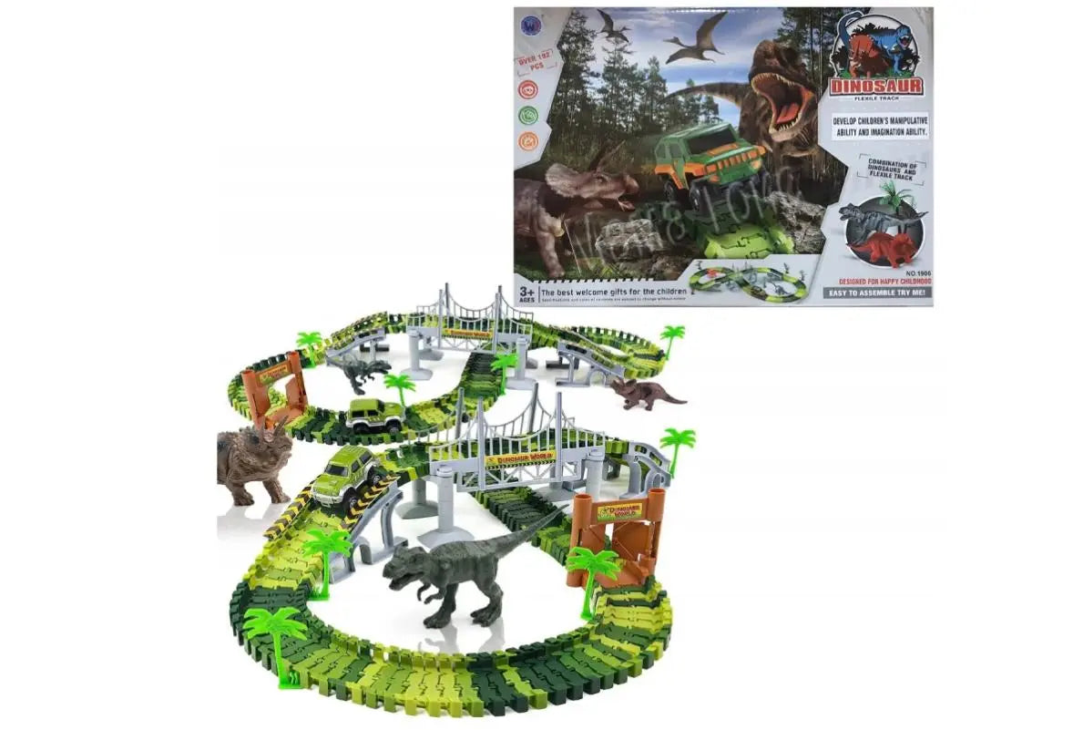Гибкий автомобильный трек с динозаврами Dinosaur 192