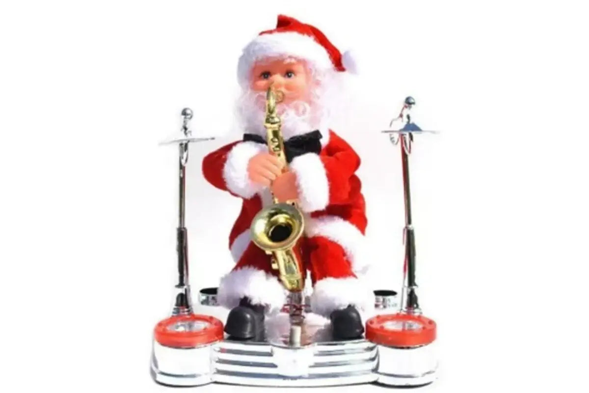 Интерактивная игрушка "Санта-Клаус с саксофоном и барабанами"