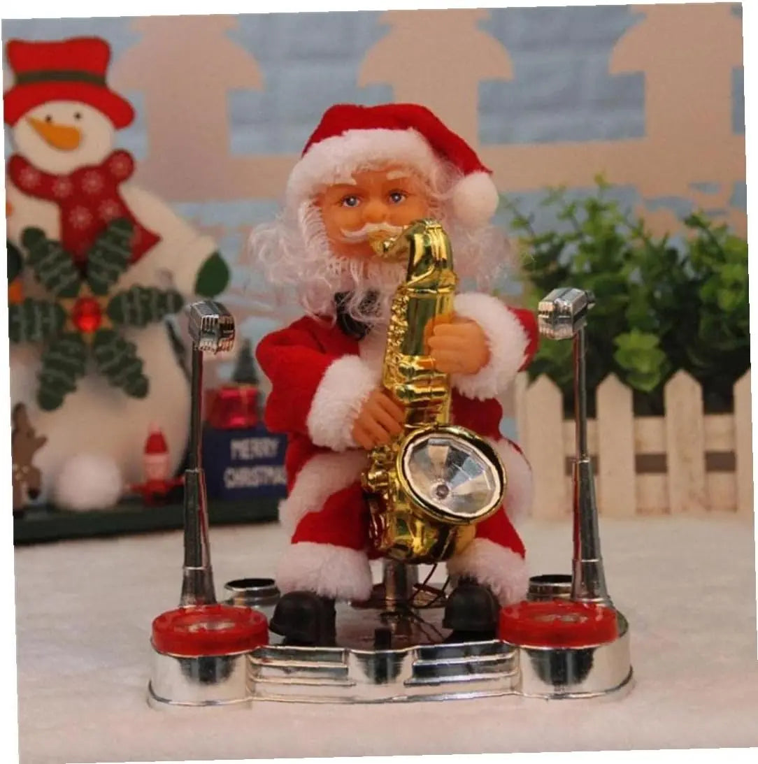 Интерактивная игрушка "Санта-Клаус с саксофоном и барабанами"
