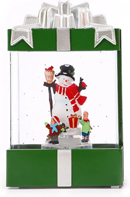 Декоративный светильник с эффектом снегопада, подсветкой и музыкой, Снеговик 803