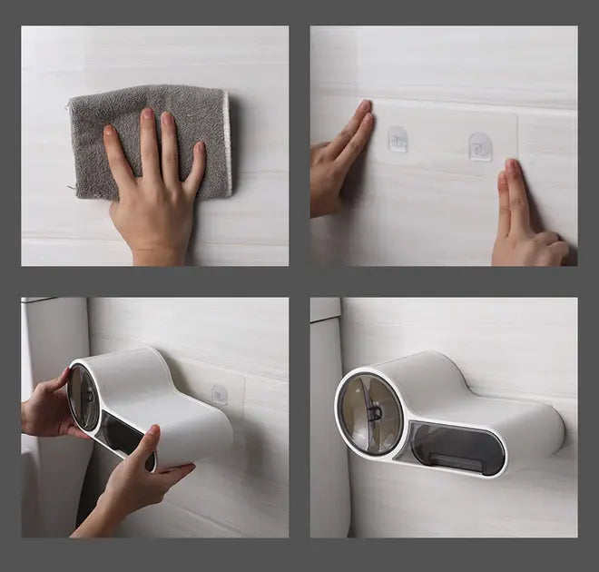 Держатель для туалетной бумаги, Белый / Клейкий настенный держатель для бумаги