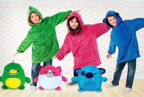 Детская игрушка-толстовка плед трансформер с капюшоном и рукавами 3 в 1 Huggle Pets Hoodie