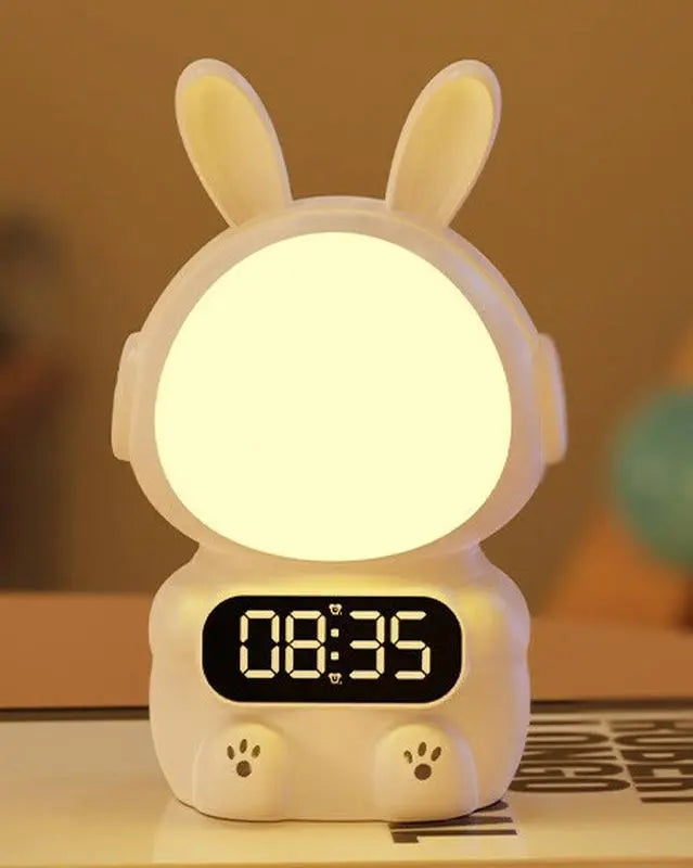 Детские часы с будильником Кролик Rabbit clock with LIGHT WHITE