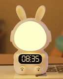 Детские часы с будильником Кролик Rabbit clock with LIGHT WHITE
