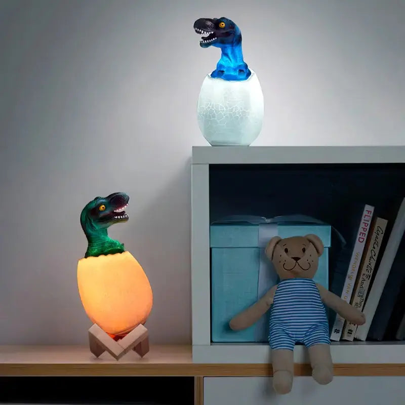 Детский светильник SUNROZ 3D Dinosaur Lamp лампа-ночник "Динозаврик в яйце" с пультом ДУ
