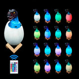 Детский светильник SUNROZ 3D Dinosaur Lamp лампа-ночник "Динозаврик в яйце" с пультом ДУ
