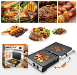 Домашний электрический гриль 2000 Вт, раскрытие на 180°, Sokany SK-08050
