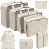 Дорожный органайзер 7в1 Набор органайзеров для одежды, обуви и аксессуаров для путешествий Бежевый