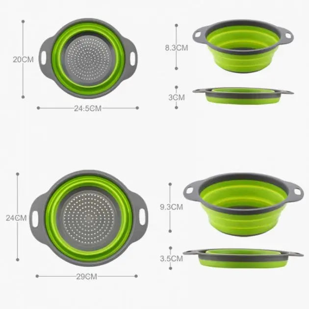 Дуршлаг силиконовый складной большой + маленький Collapsible filter baskets