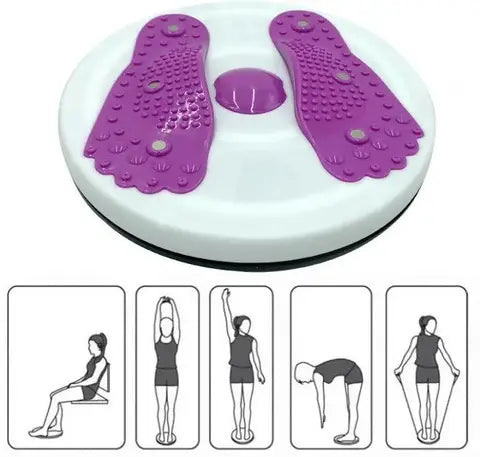 Тренажер диск здоровья для похудения напольный с эспандерами и массажем ступней