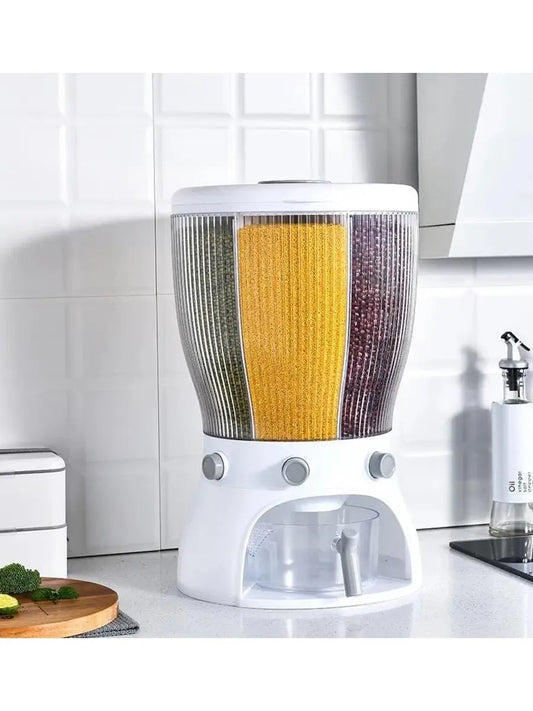 Белый Диспенсер для круп вращающийся с дозатором