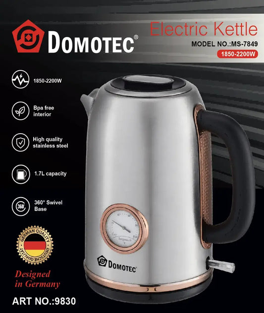 Электрочайник с термометром и корпусом из нержавеющей стали Domotec MS 7849