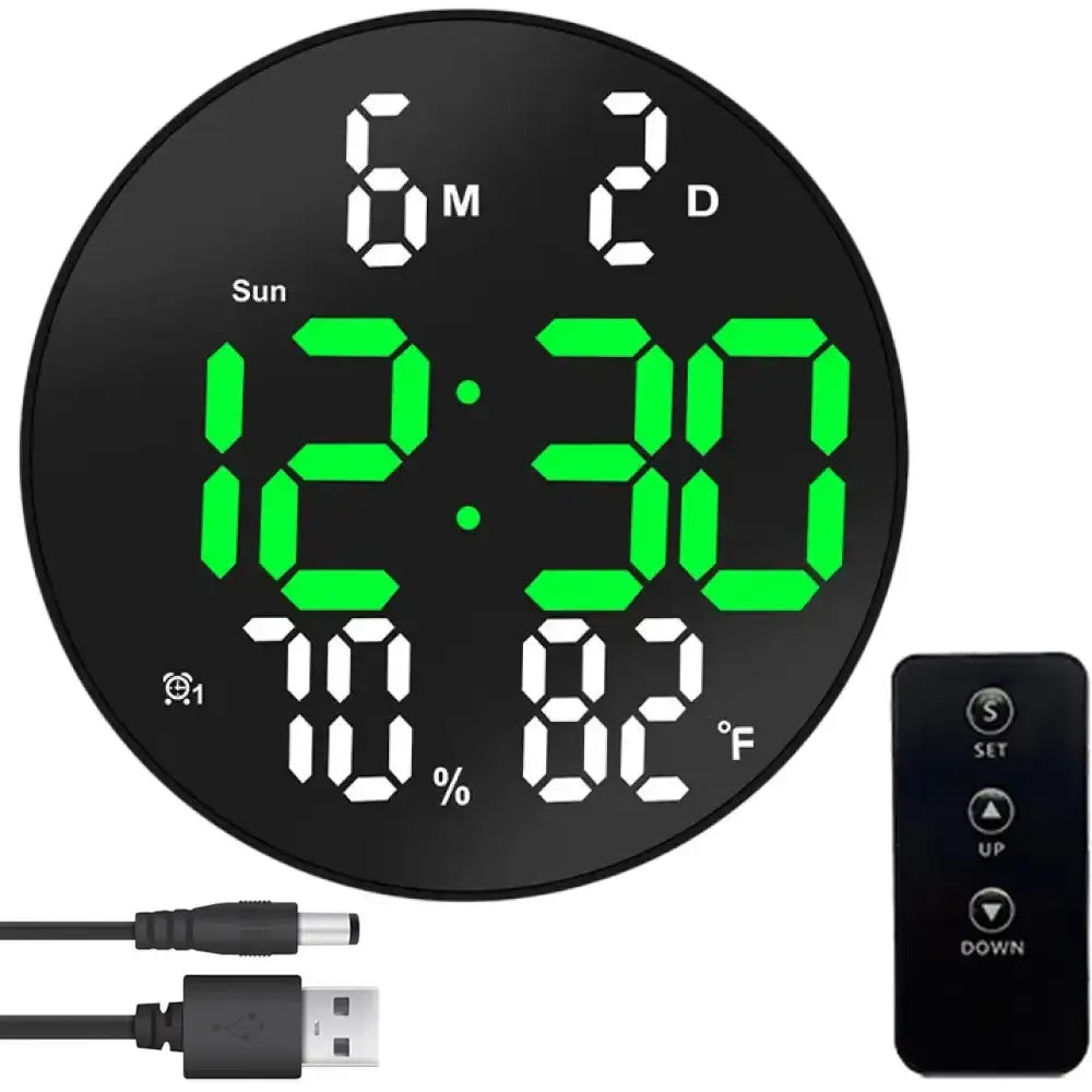 Электронные часы настенные 26см от USB, DS-3813L / Цифровые часы на стену / Настольный LED