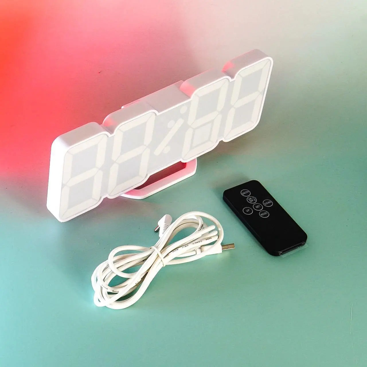 Электронные настольные часы с будильником и термометром LY 1089 Белый