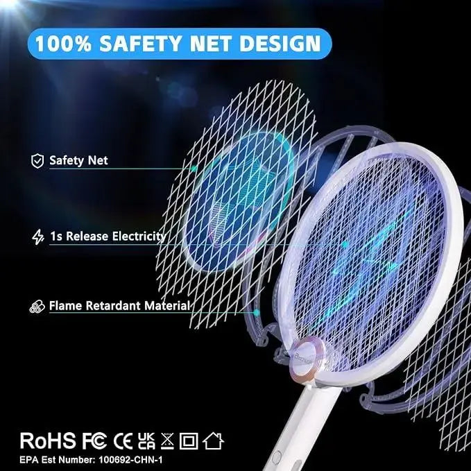 Электрическая мухобойка Buzzeap, складная электрическая мухобойка 3 в 1, электрическая мухобойка