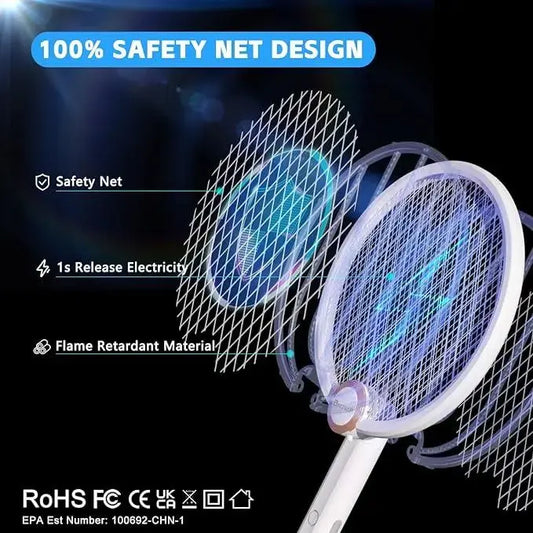 Электрическая мухобойка Buzzeap, складная электрическая мухобойка 3 в 1, электрическая мухобойка