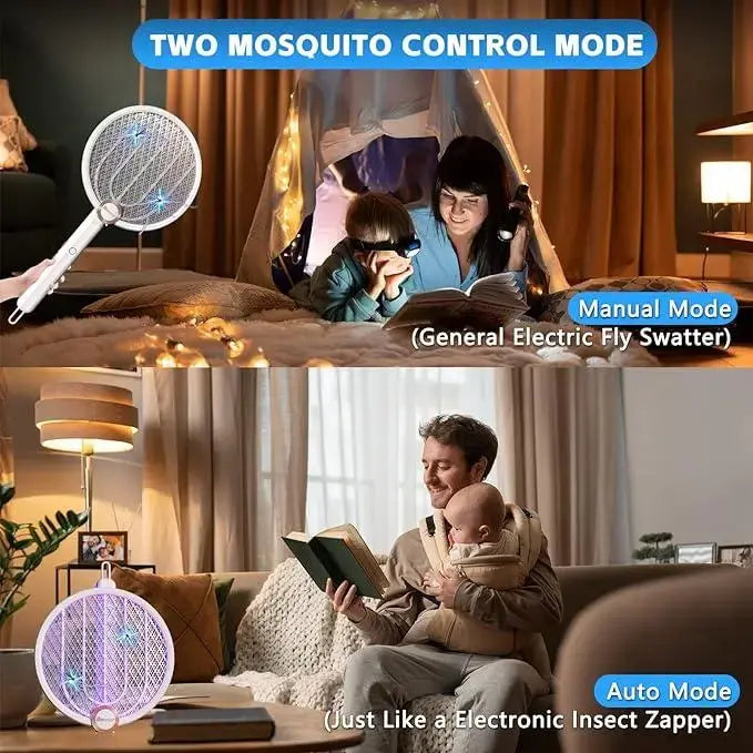 Электрическая мухобойка Buzzeap, складная электрическая мухобойка 3 в 1, электрическая мухобойка