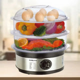 Электрическая пароварка 3-уровневая 650Вт, 11л, Sokany SK-07018 / Мантоварка электрическая / Электропароварка